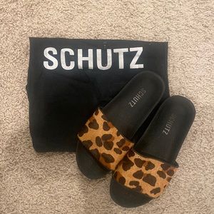 Schutz Cheetah Slides Size 5.5